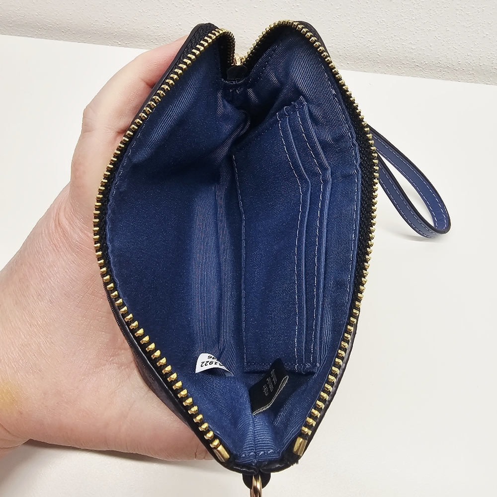 Coach Floral Corner Zip Wristlet - Picture 9 of 12